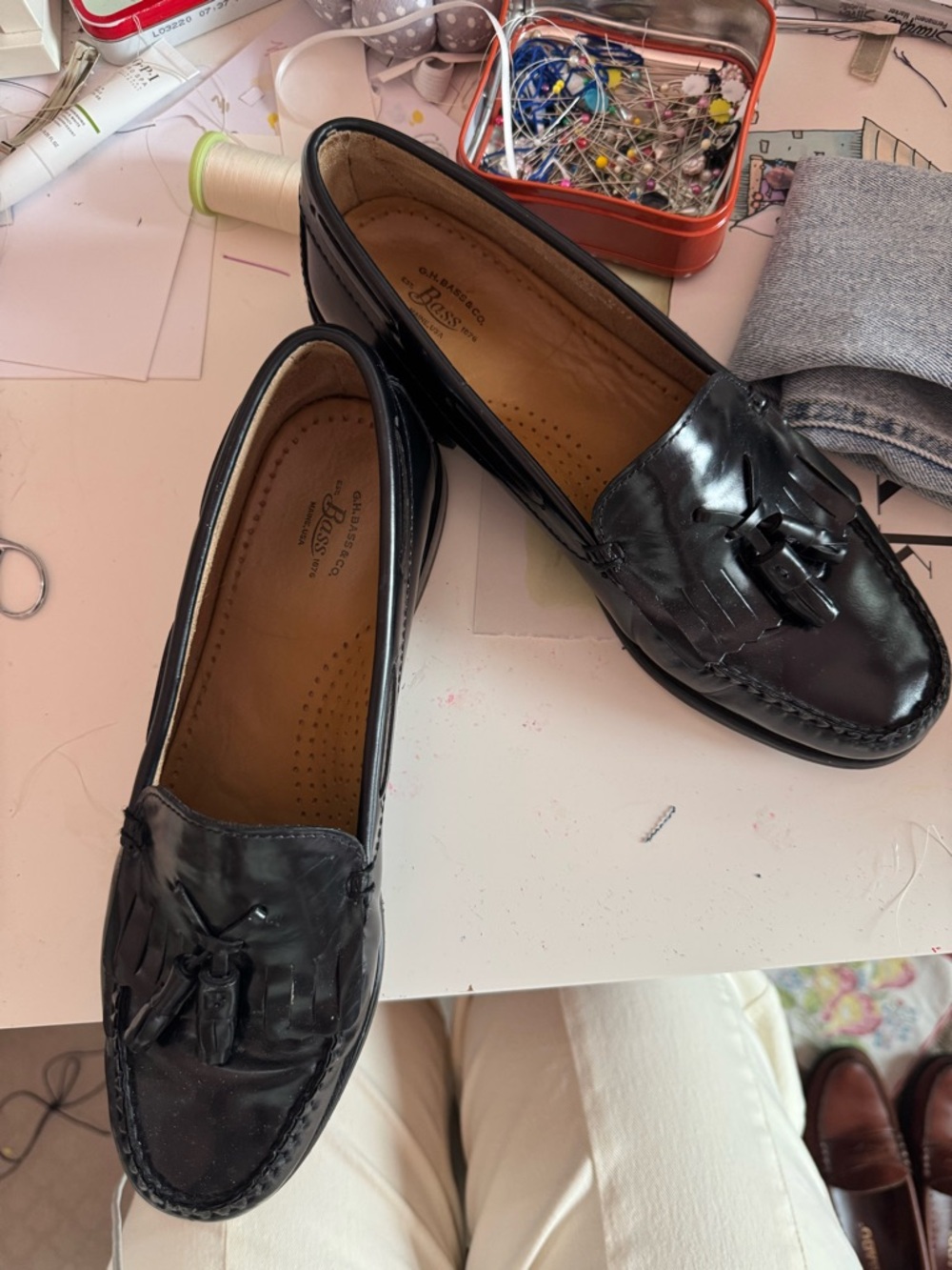 G.H. Bass Co. Black Tassle Loafer - Picture 2 of 10